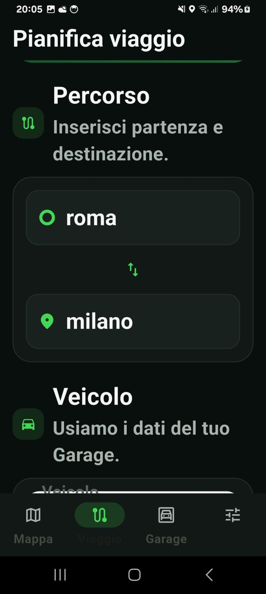 Trip Planner Octanivo da Roma a Milano